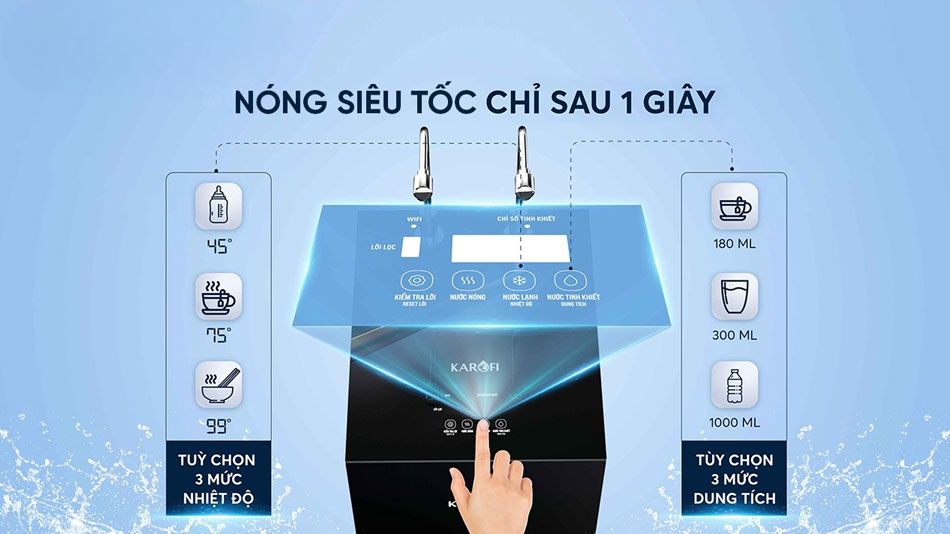 Máy lọc nước Karofi 2 vòi KAD-N89 mang đến sự tiện nghi vượt trội