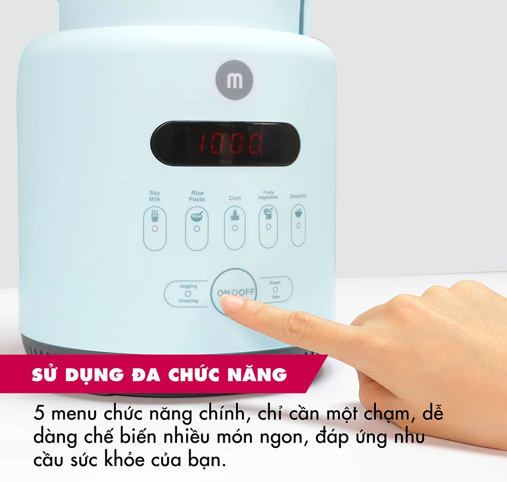 Máy làm sữa hạt Mishio MK316 có 5 chức năng máy làm sữa hạt Mishio MK316