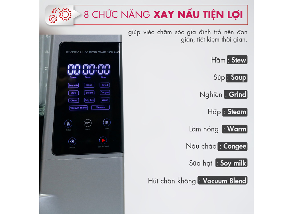 8 chế độ xay nấu 8 chế độ xay nấu