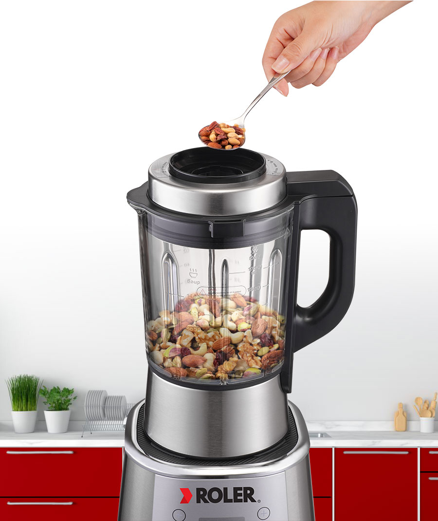 Ống tiếp nguyên liệu trên nắp cối Roler RB-4120A