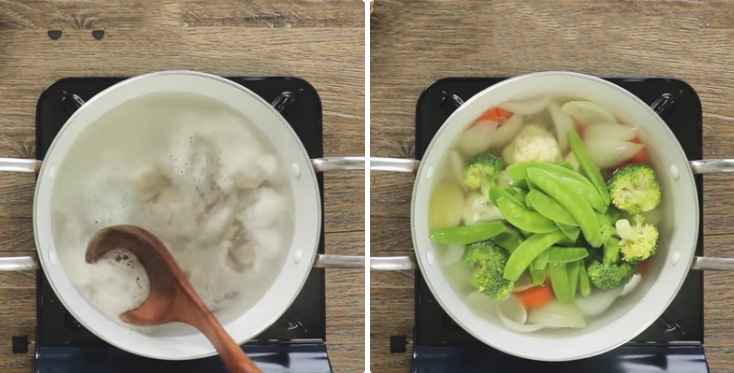 Chế biến nước dùng Canh bóng thả Hà Nội