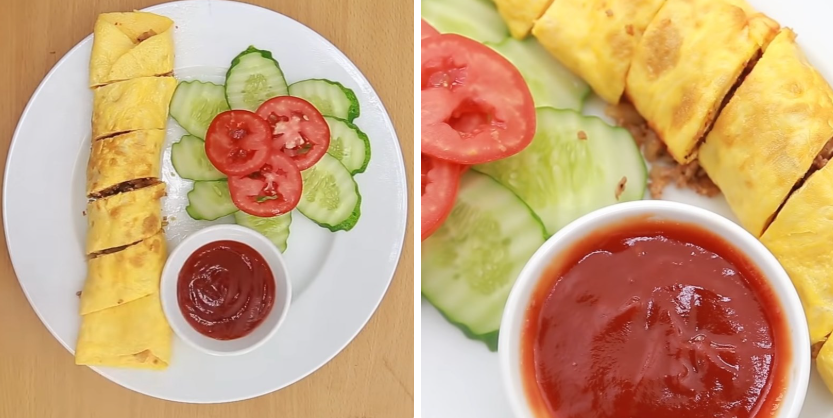 Bước 4 Thành phẩm Trứng cuộn kim chi 