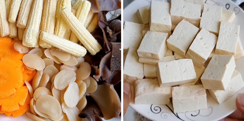 Bước 1 Sơ chế nguyên liệu Đậu hũ hầm tiêu xanh