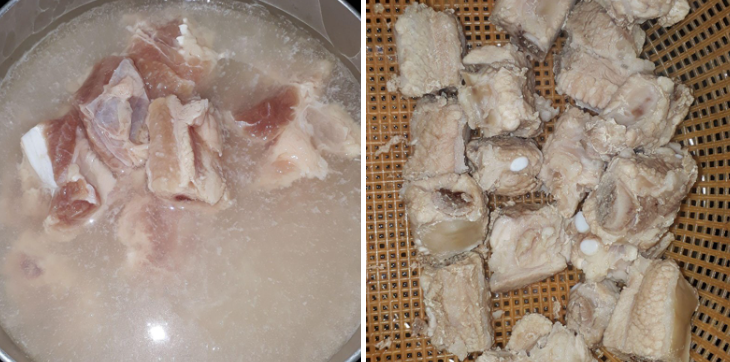 Bước 1 Sơ chế sườn non Canh khoai môn nấu sườn Bước 1 Sơ chế sườn non Canh khoai môn nấu sườn