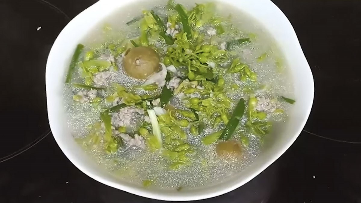 canh hoa thiên lý nấu thịt băm ngon hấp dẫn thanh mát