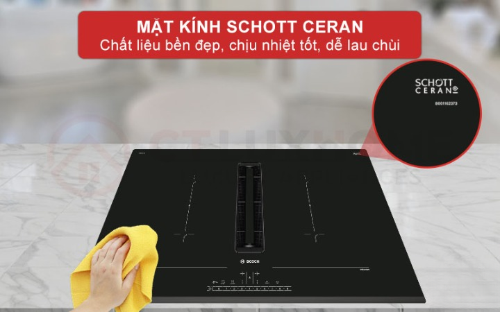 BẾP TỪ KẾT HỢP HÚT MÙI BOSCH PVQ731F15E SERIE 6 BỐN VÙNG NẤU