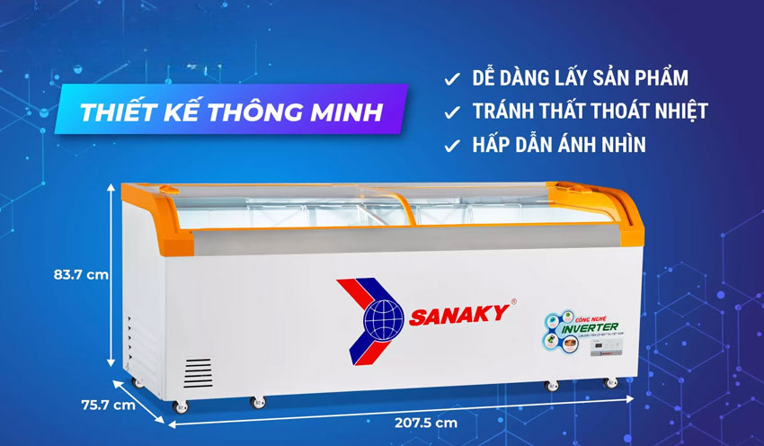 Tủ đông Sanaky VH-1099K3A có độ bền cao