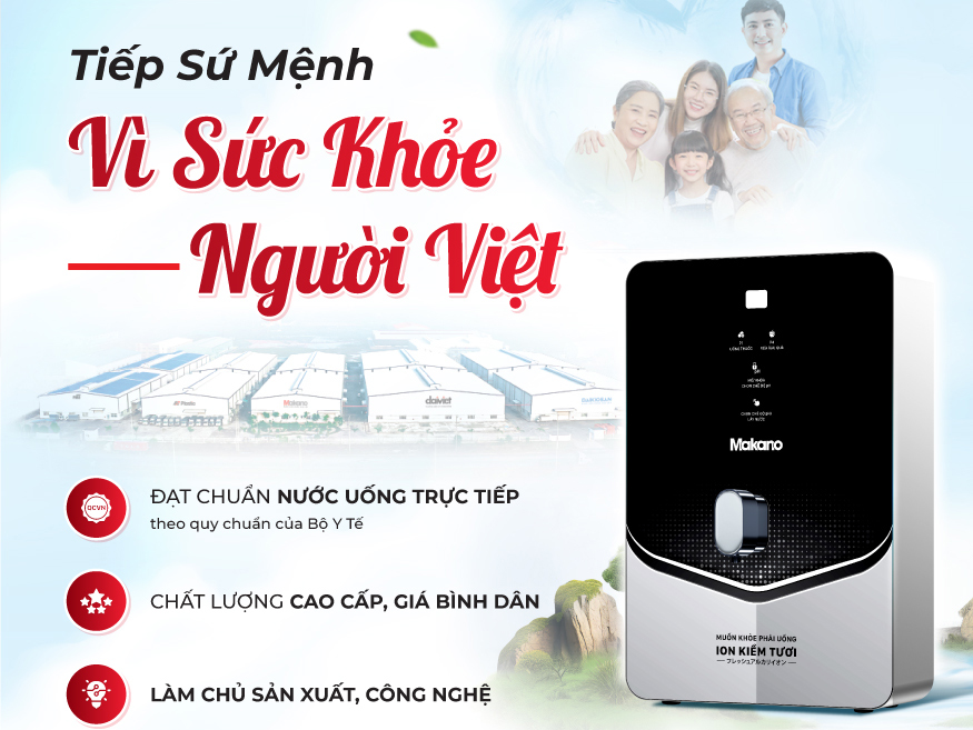 Máy biến đổi nước RO thành nước ion kiềm tươi