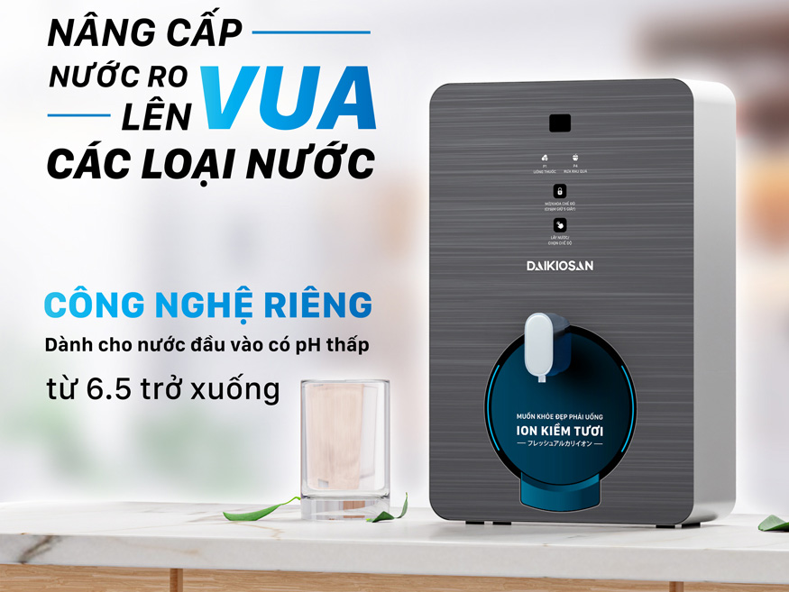 Máy biến đổi nước RO thành nước ion kiềm tươi Daikiosan DN070