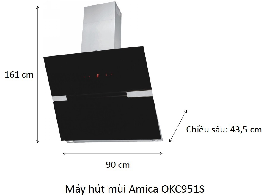 Máy hút mùi âm tủ Amica OKC951S