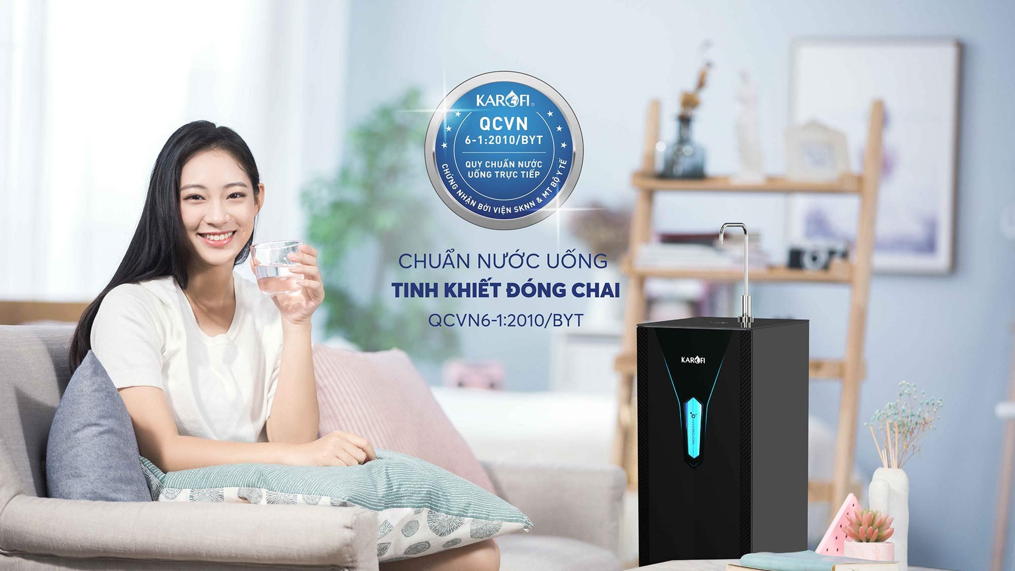 Máy lọc nước Karofi đạt chuẩn nước tinh khiết đóng chai Máy lọc nước Karofi