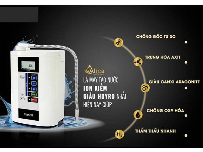 Máy lọc nước ion kiềm giàu Hydro Atica Maxell MHY-AWS5