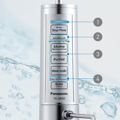 máy lọc nước ion kiềm Panasonic TK AB50 có bảng điều khiển hiện đại