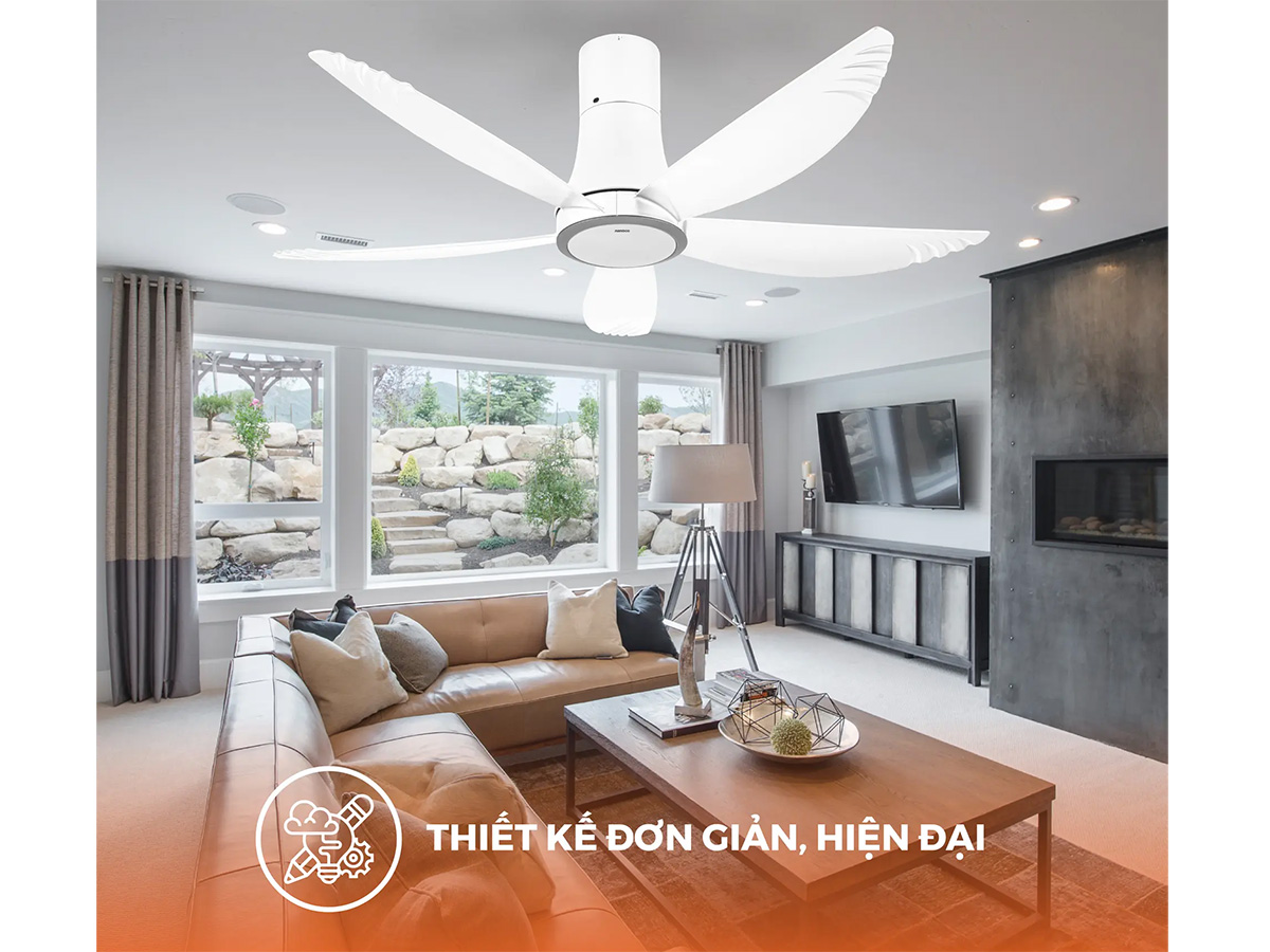 Quạt trần 5 cánh đèn Led Nanoco NCF5653-WL Quạt trần 5 cánh đèn Led Nanoco NCF5653-WL