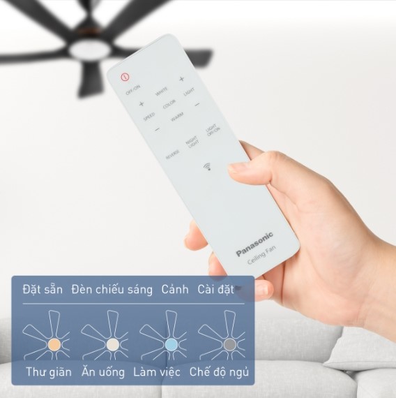 Quạt trần Panasonic F-60DGN tích hợp đèn LED chiếu sáng nhiều chế độ Quạt trần Panasonic F-60DGN tích hợp đèn LED chiếu sáng nhiều chế độ