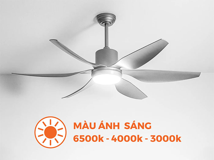 Quạt trần 6 cánh Nanoco NCF5462-SL đèn Led