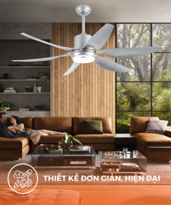Quạt trần 6 cánh Nanoco NCF5462-SL đèn Led