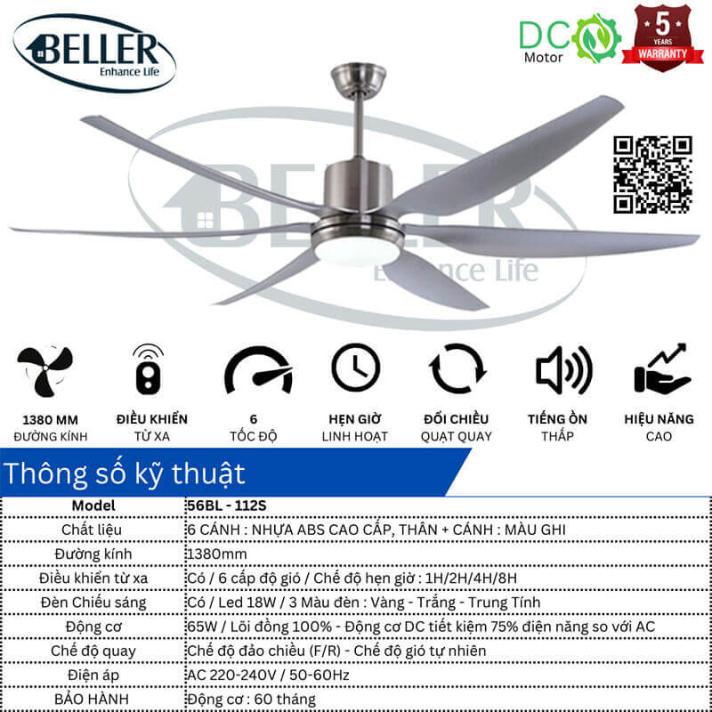 quat-tran-den-beller-112s-1 Thông số kỹ thuật
