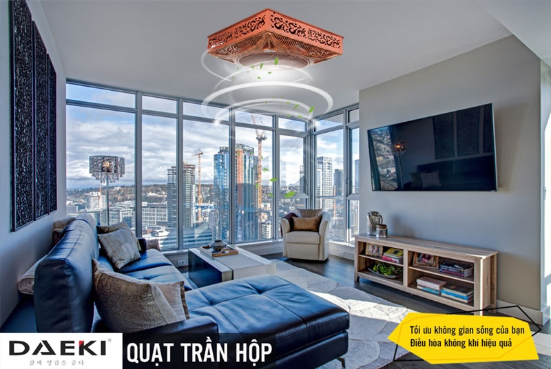 Quạt ốp trần tích hợp đèn led chiếu sáng hoặc đèn ngủ Quạt ốp trần tích hợp đèn led