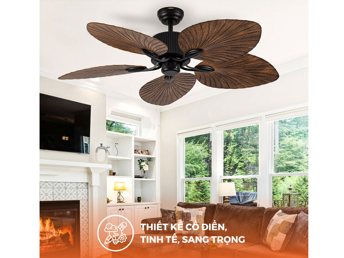 Quạt trần trang trí 5 cánh Nanoco NCFD5251 (động cơ DC, có remote)
