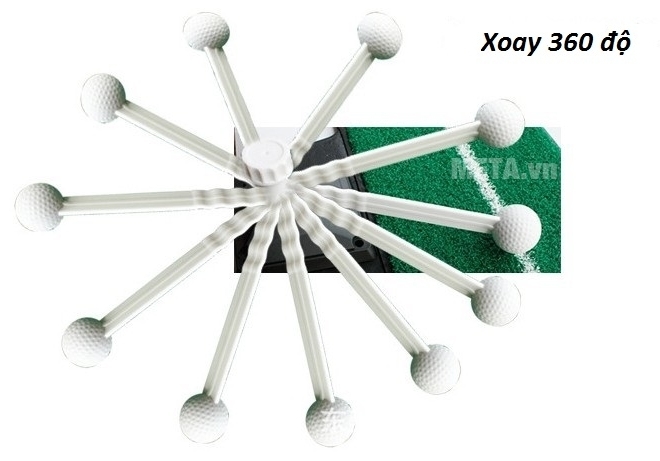 Cần quay của thảm tập Golf Swing Mat có thể xoay 360o