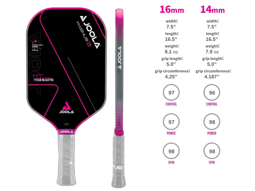 Vợt Pickleball Joola Tyson McGuffin Magnus 3 14mm