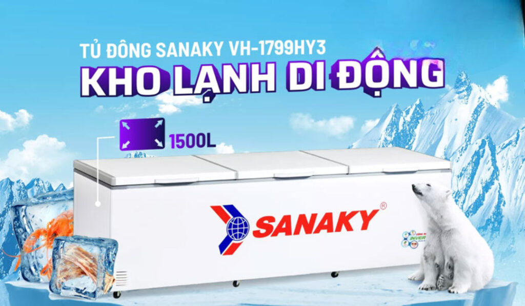 Tủ đông Sanaky hiết kế hiện đại, dung tích cực lớn Tủ đông Sanaky hiết kế hiện đại, dung tích cực lớn