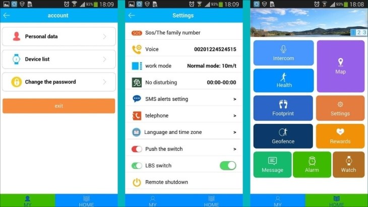 Giao điện ứng dụng SETracker trên điện thoại