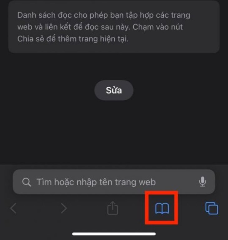 Chọn biểu tượng hình hai trang sách ở góc dưới bên phải của màn hình