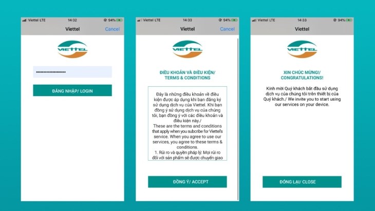 Bạn cần đồng ý các điều khoản của nhà mạng để hoàn tất kết nối