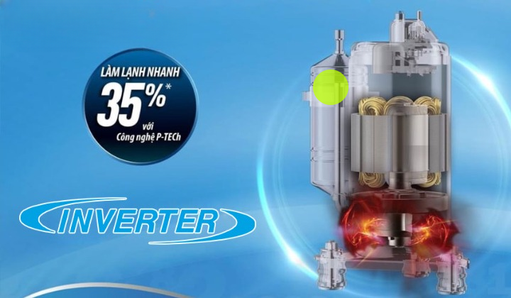 1. Hiệu suất vượt trội và tiết kiệm năng lượng tối ưu với công nghệ Inverter 1. Hiệu suất vượt trội và tiết kiệm năng lượng tối ưu với công nghệ Inverter
