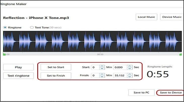 Bạn chọn Save to Device để chuyển đoạn nhạc qua iPhone là hoàn thành