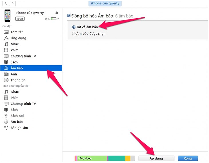 Bạn chọn Áp dụng để hoàn tất cài nhạc chuông với phần mềm Zedge