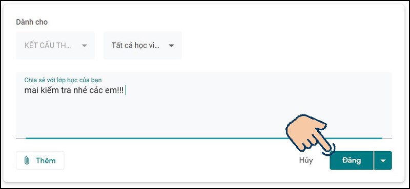 Nhấn nút Đăng để hoàn tất