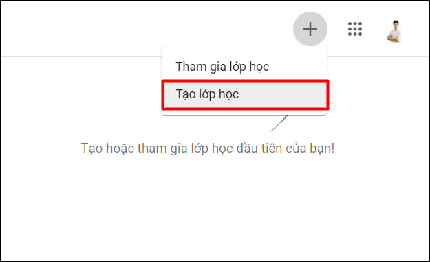 Tạo lớp học mới trong Google Classroom