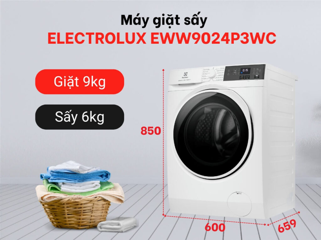 Máy Giặt Sấy Electrolux Inverter EWW9024P3WC 9Kg/6Kg – Sự Lựa Chọn Tiện Lợi Cho Gia Đình Hiện Đại
