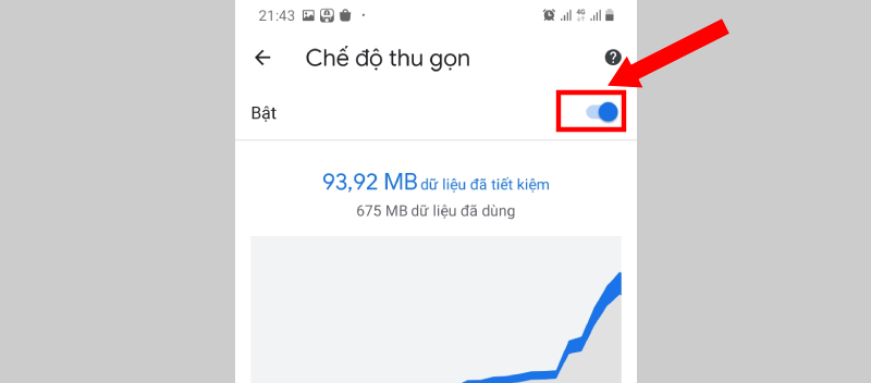 Chạm hoặc kéo thanh gạt sang bên phải để bật tính năng này