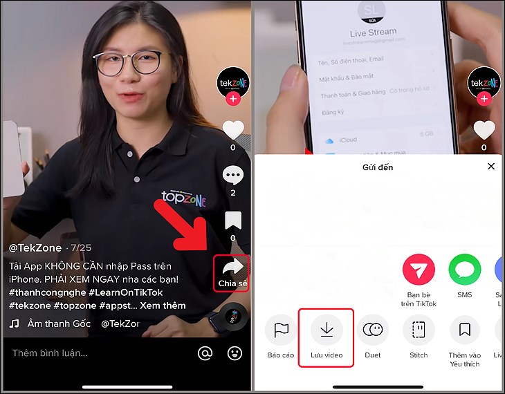 Bạn lưu video TikTok muốn làm nhạc chuông