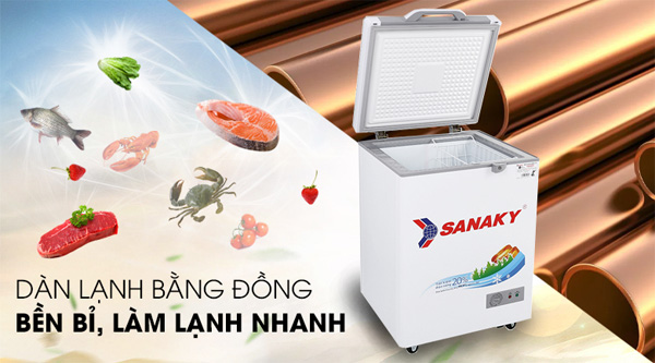 Tủ đông Sanaky VH-1599HYKD có khả năng cấp đông thực phẩm hiệu quả