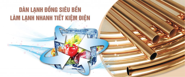 Tủ đông Sanaky VH-4099W4K sử dụng dàn lạnh bằng đồng siêu bền