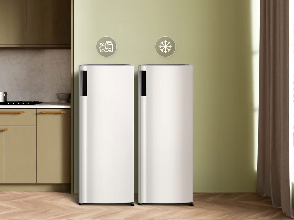 Tủ đông LG LOF16BGM có dạng hình chữ nhật đứng với kiểu dáng gọn gàng