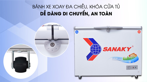 Tủ đông Sanaky 220 lít VH 2899W1 có nhiều tiện ích