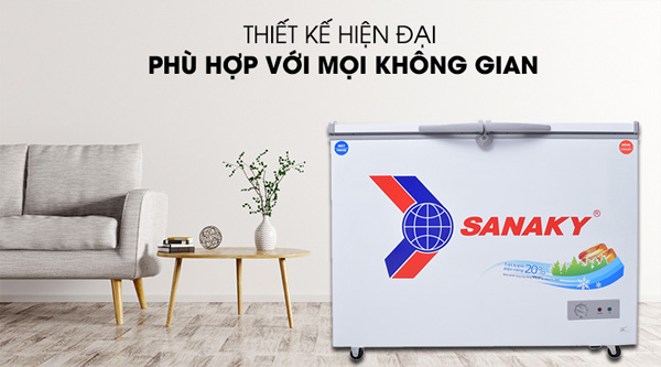 Tủ đông Sanaky VH-2899W1 thuộc dòng tủ đông 2 ngăn 2 cánh hiện đại