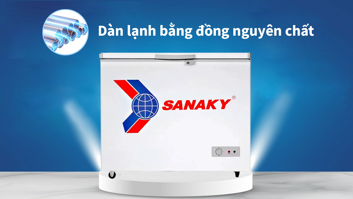 Tủ đông Sanaky VH-2299HY2 (180 lít)  một ngăn một cánh mở sử dụng dàn lạnh bằng đồng