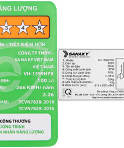 Tủ đông Sanaky 100 lít VH-1599HYK (kính xám)