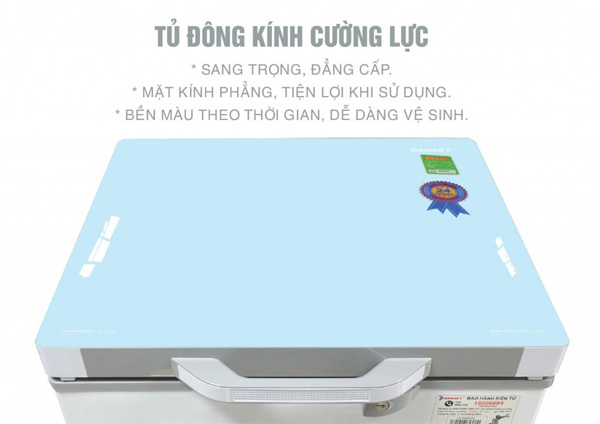Tủ Sanaky VH-1599HYKD là loại tủ đông có mặt kính cường lực