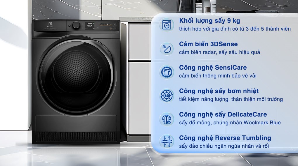 TOP 3 máy sấy quần áo bơm nhiệt Electrolux đáng lựa chọn trong năm 2025
