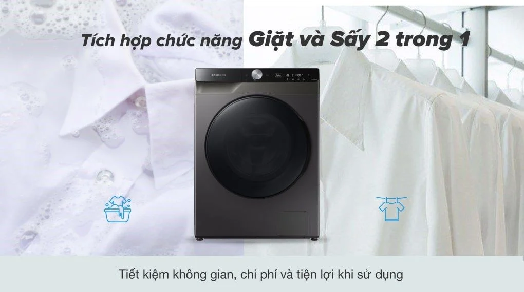 Máy giặt sấy Samsung WD11T734DBX/SV – Giải Pháp Giặt Giũ 2 Trong 1 Đáng Đầu Tư Cho Mọi Gia Đình