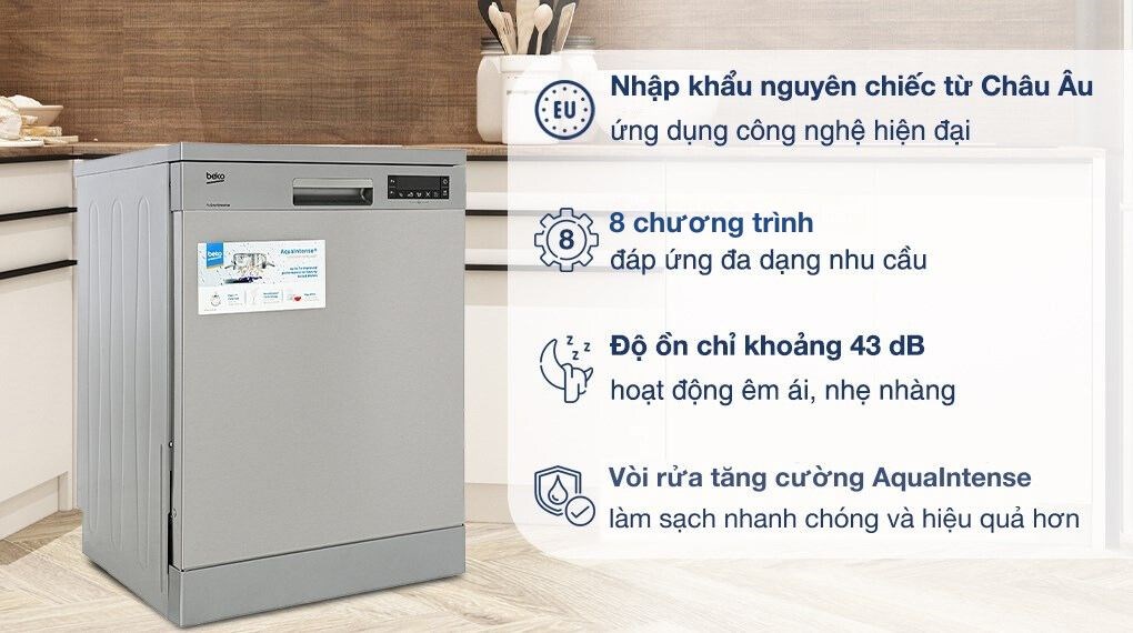 Máy rửa chén độc lập Beko DFN28424X