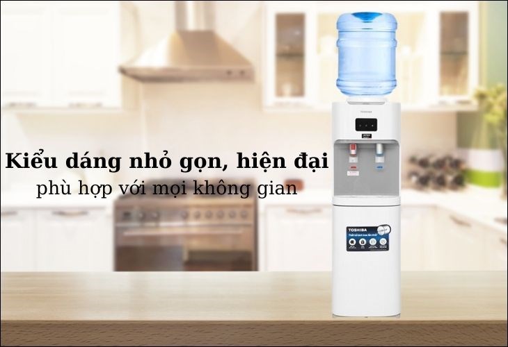 Cây nước nóng lạnh Toshiba RWF-W1664TV(W1) 670W có thiết kế hiện đại, màu sắc tươi sáng, bắt mắt